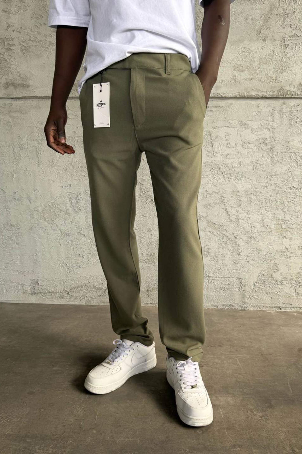 Urban Slim Fit Υφασμάτινο Παντελόνι- Χακί
