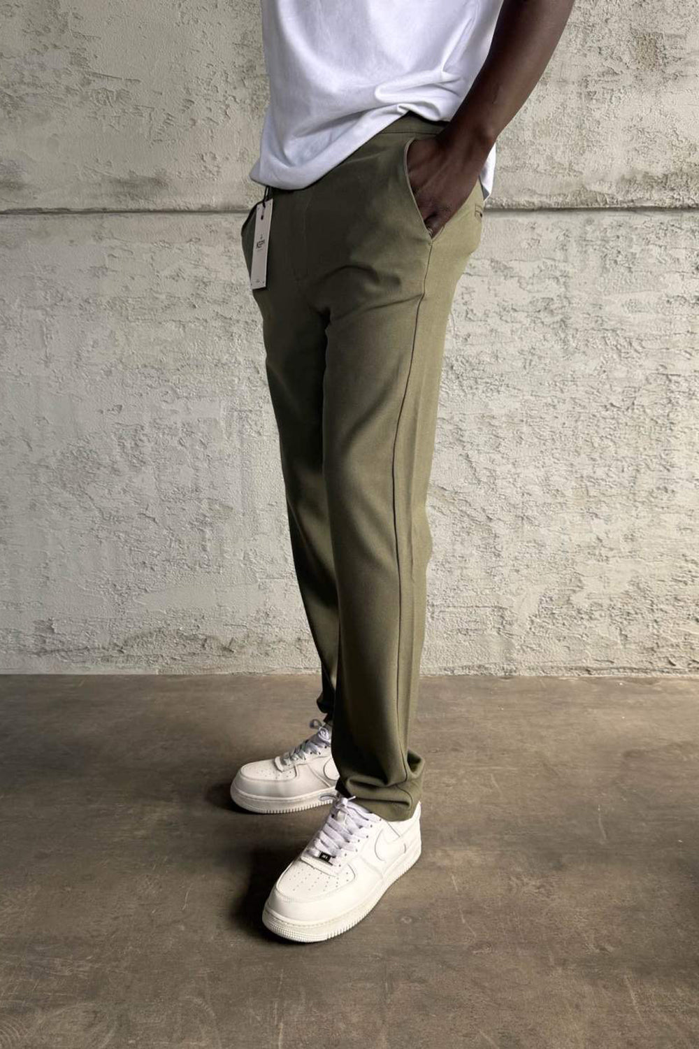 Urban Slim Fit Υφασμάτινο Παντελόνι- Χακί