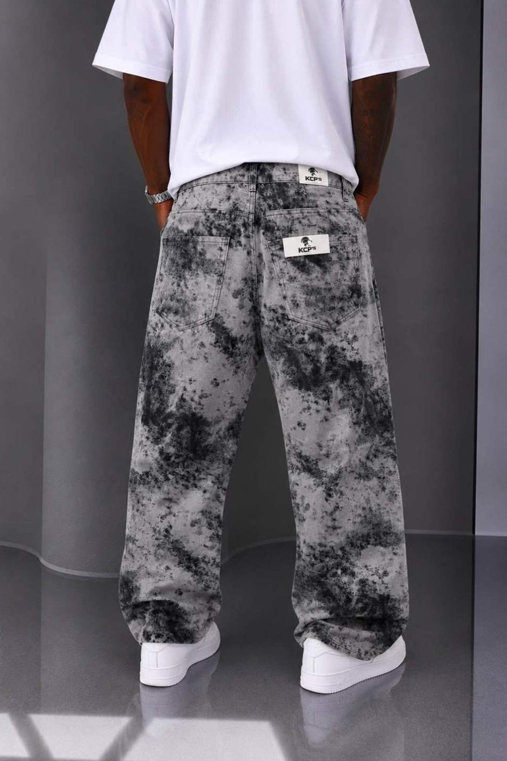 Baggy Relax Jean  Acid Wash - Ξεβαμμένο Μπλε Γκρι