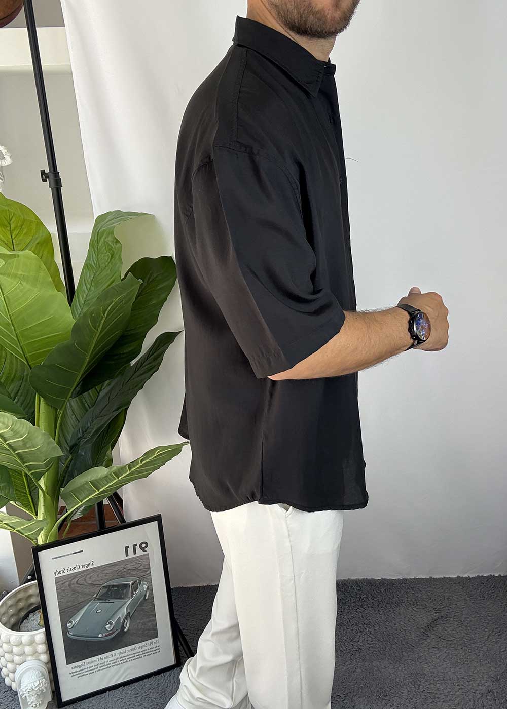 Basic Oversized Πουκάμισο -Μαύρο – 2