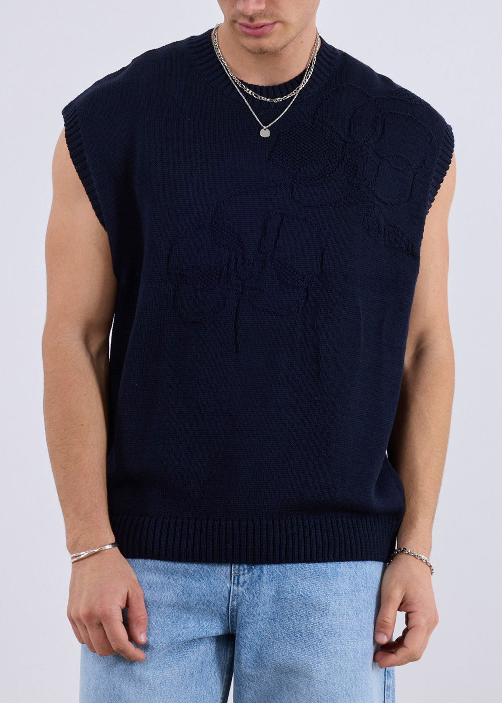 Oversized Πλεκτό Γιλέκο Orchid – Blue – 3