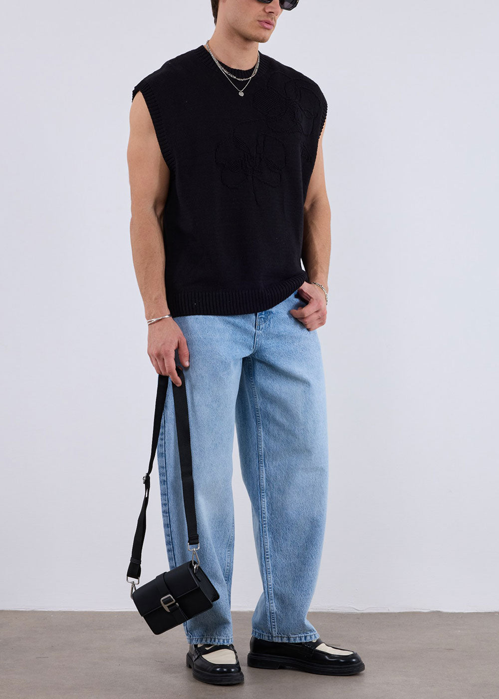 Oversized Πλεκτό Γιλέκο Orchid – Μαύρο – 9
