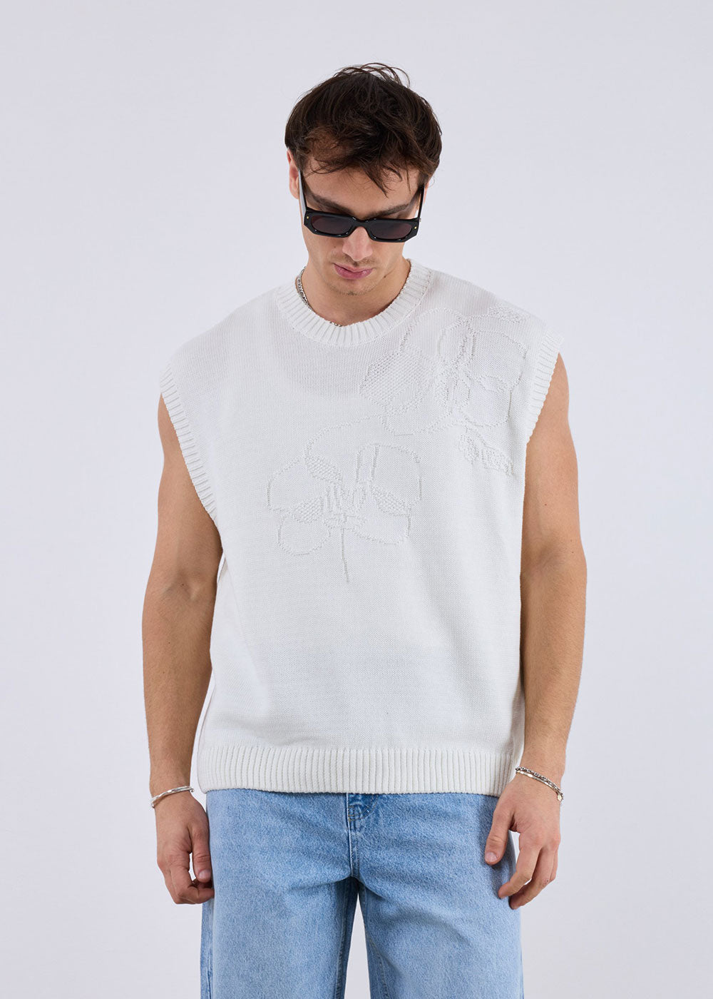 Oversized Πλεκτό Γιλέκο Orchid – Εκρού – 6