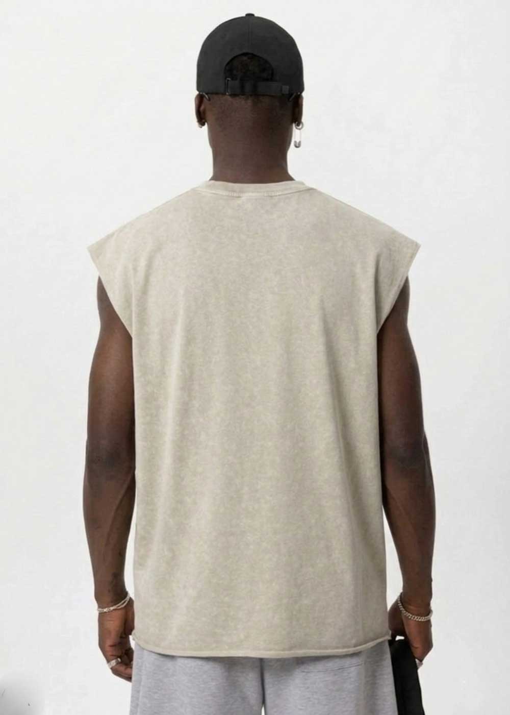 Basic Oversized Αμάνικο T-Shirt - Βιζόν Ξεβαμμένο – 3
