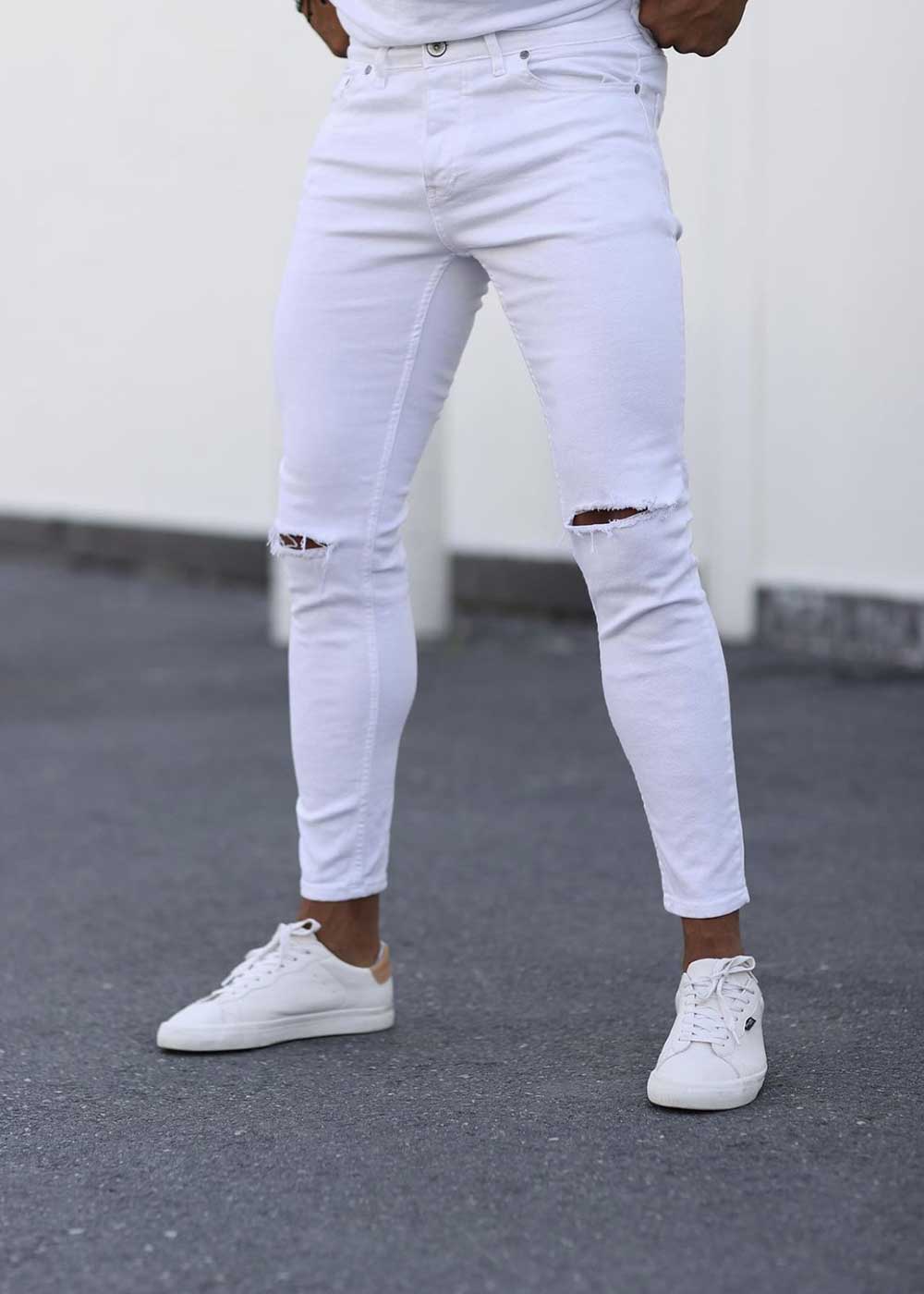 Ripped Skinny Jeans In White – 5