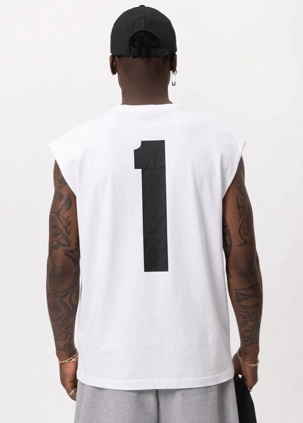 Oversized Αμάνικο T-Shirt One1  -Λευκό