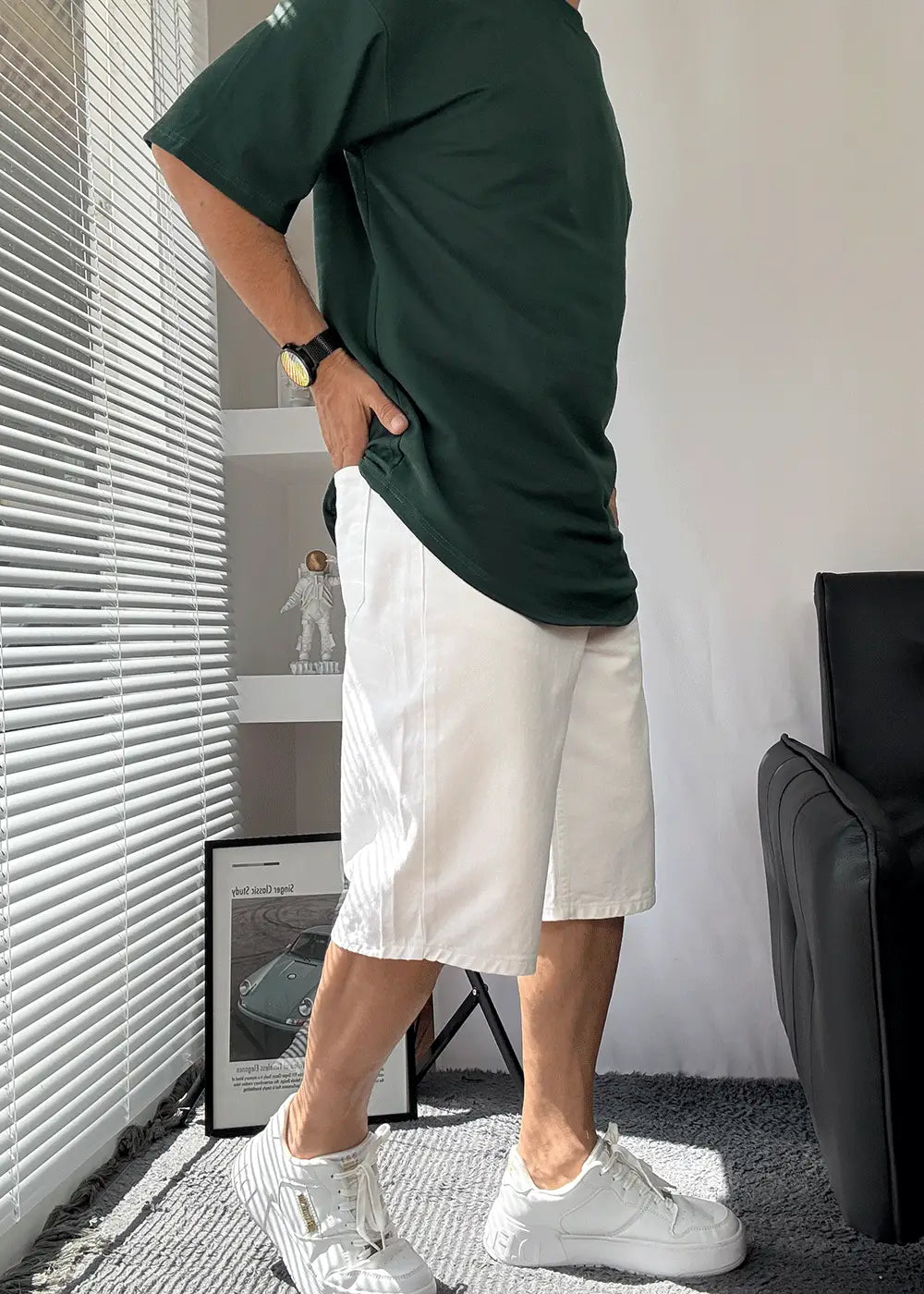 Baggy Βερμούδα Denim- Λευκό – 3