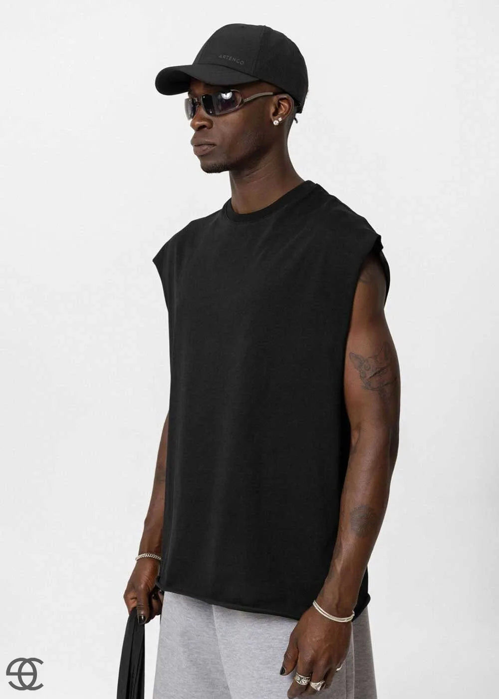 Basic Oversized Αμάνικο T-Shirt - Μαύρο – 4