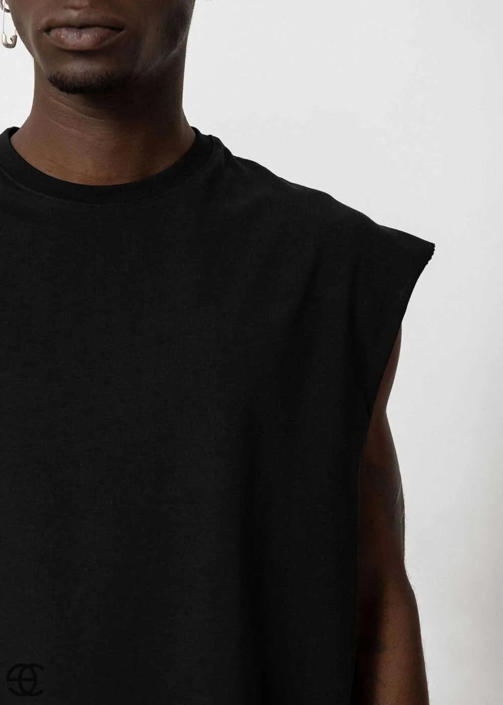 Basic Oversized Αμάνικο T-Shirt - Μαύρο – 3