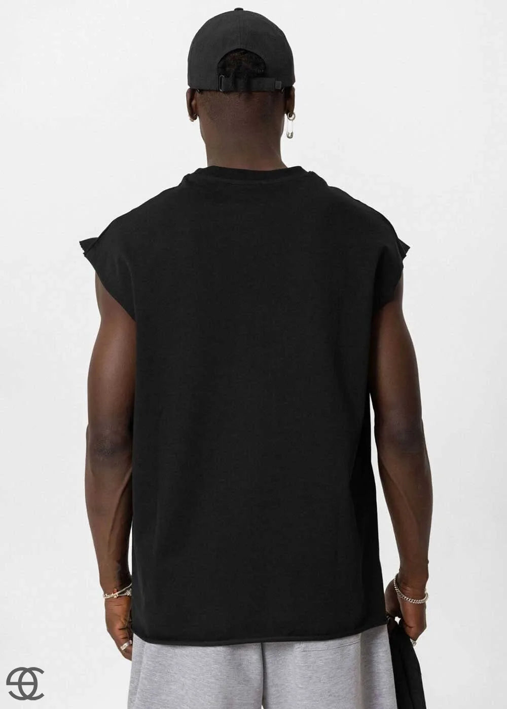 Basic Oversized Αμάνικο T-Shirt - Μαύρο – 2