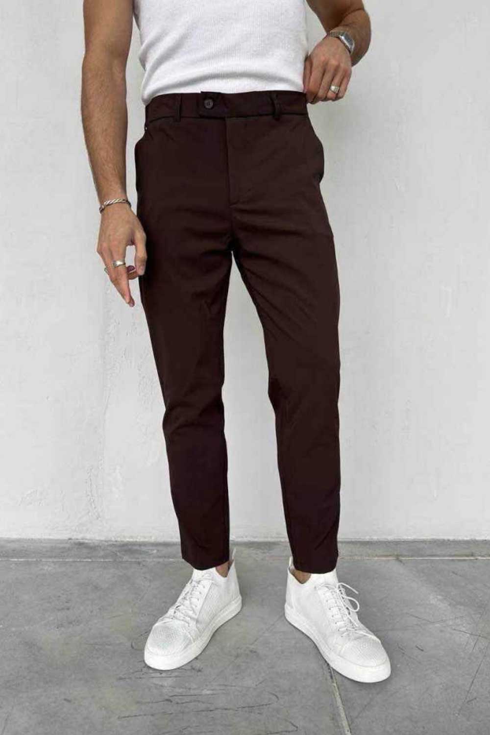 Slim Fit Chino Παντελόνι – Σοκολατί / Dark Brown