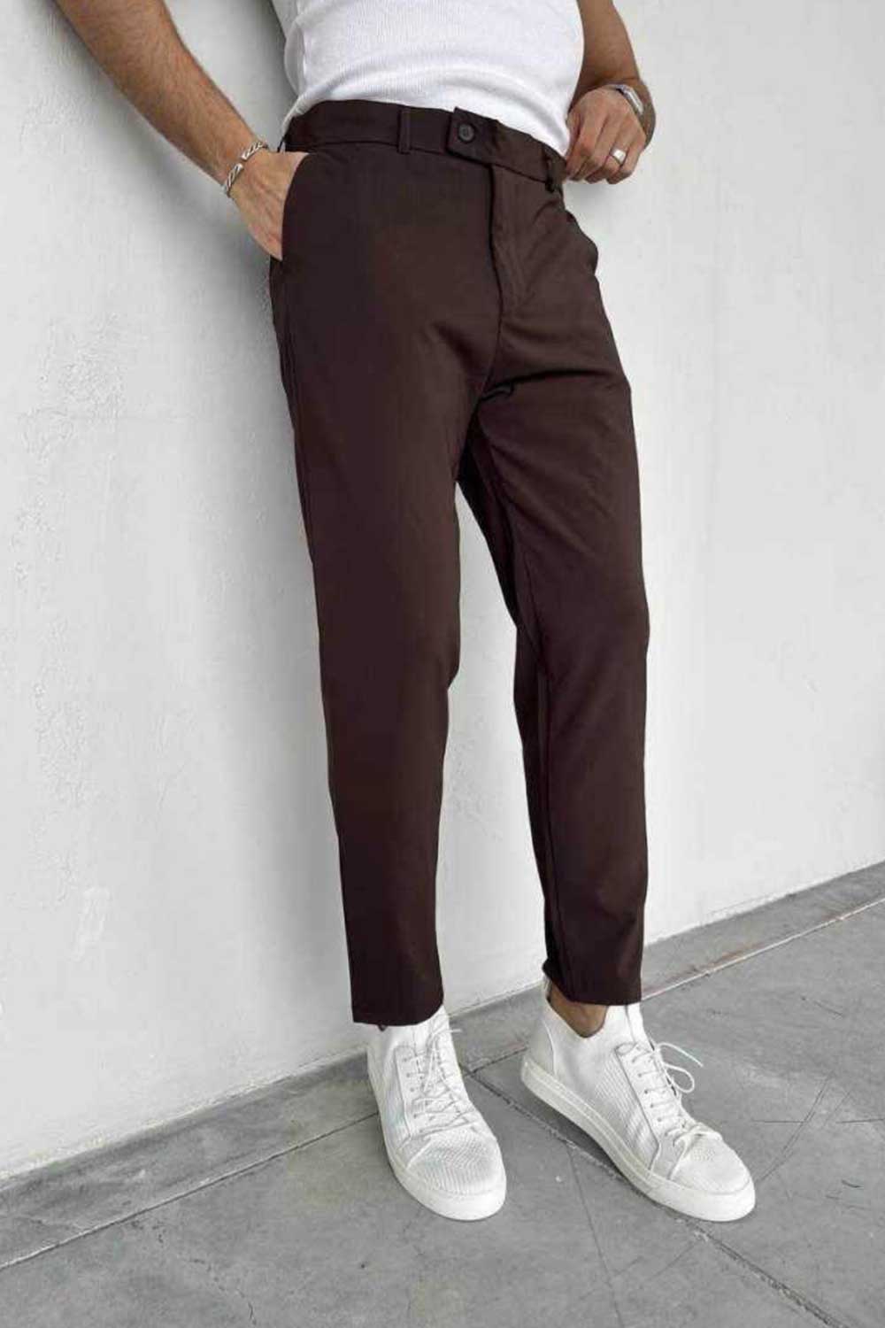 Slim Fit Chino Παντελόνι – Σοκολατί / Dark Brown