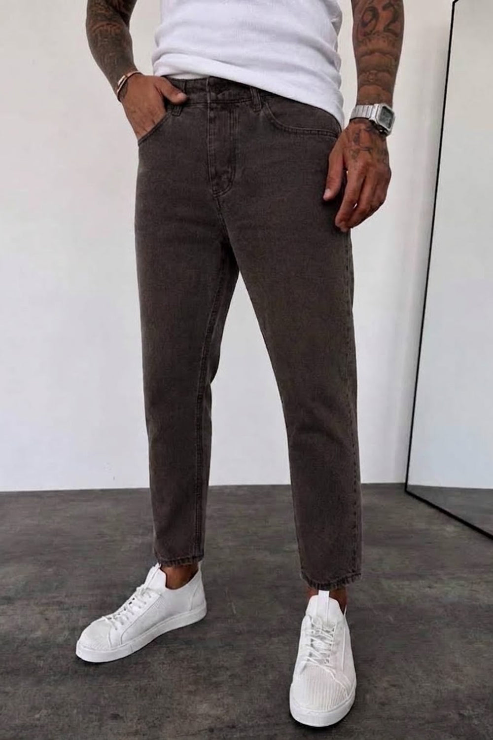 Παντελόνι Τζιν Loose Fit – Σκούρο Καφέ