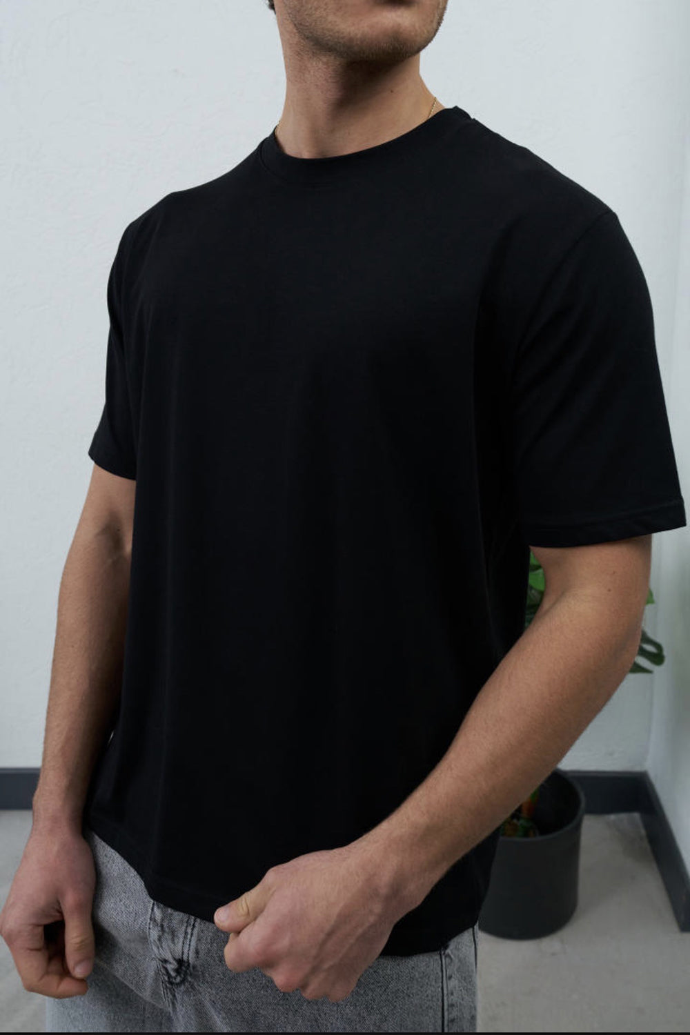 Βαμβακερό Μπλουζάκι Heavy Cotton Relaxed – Μαύρο