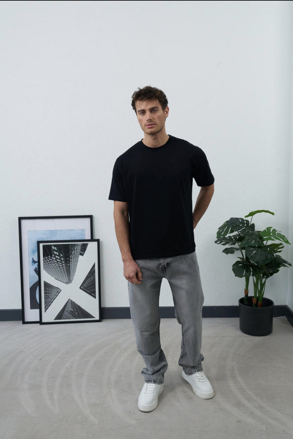 Βαμβακερό Μπλουζάκι Heavy Cotton Relaxed – Μαύρο