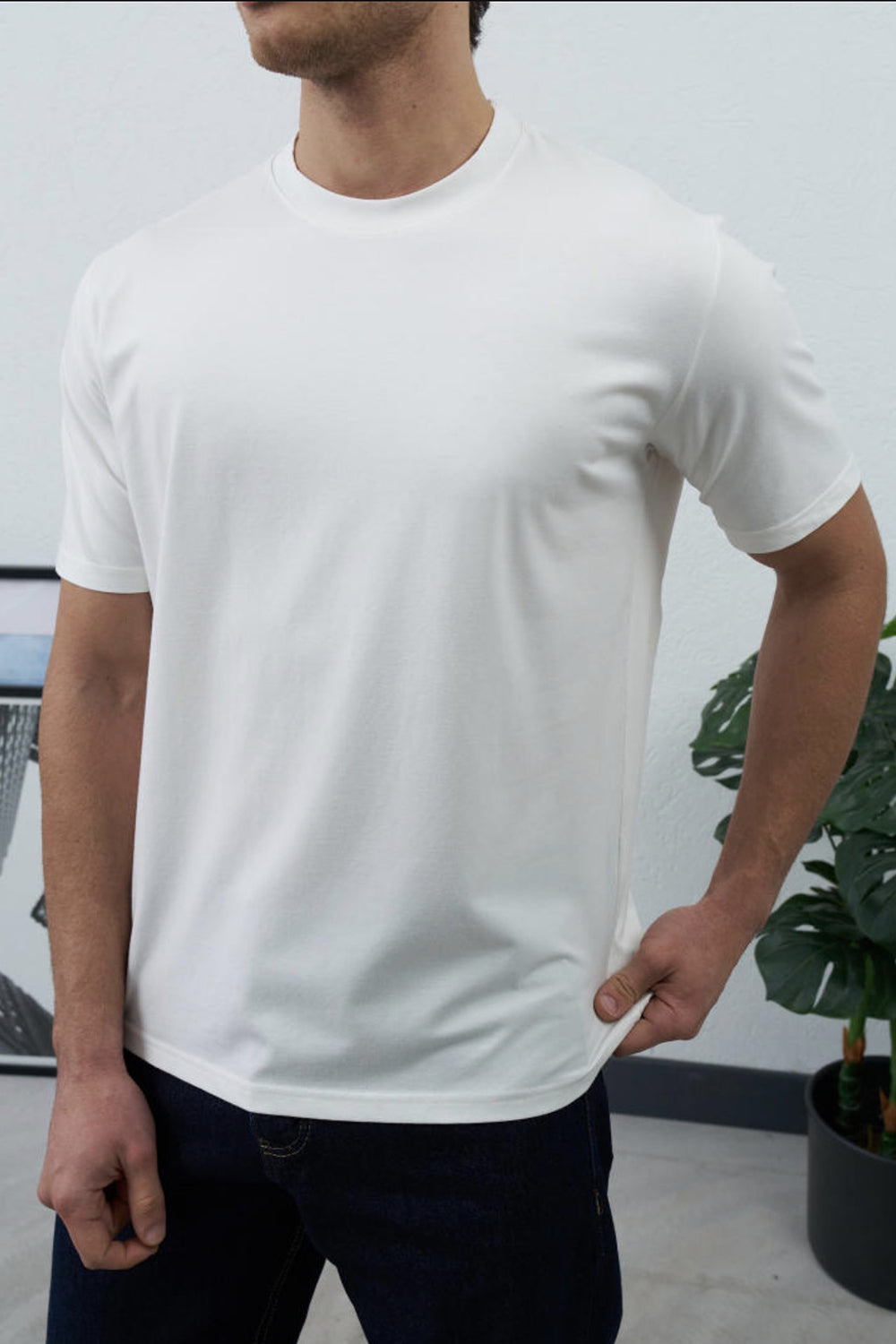 Βαμβακερό Μπλουζάκι Heavy Cotton Relaxed – Λευκό