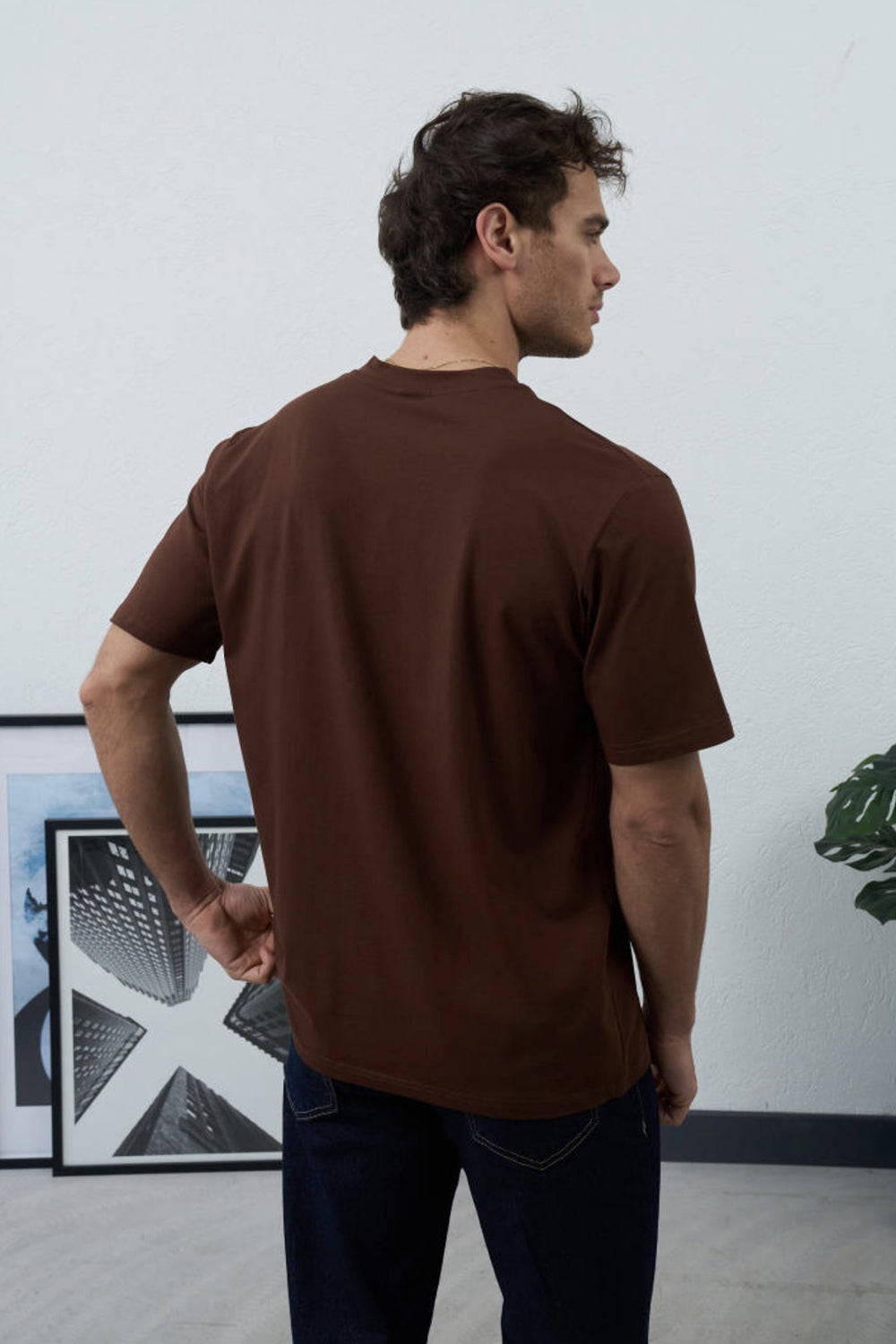 Βαμβακερό Μπλουζάκι Heavy Cotton Relaxed – Καφέ