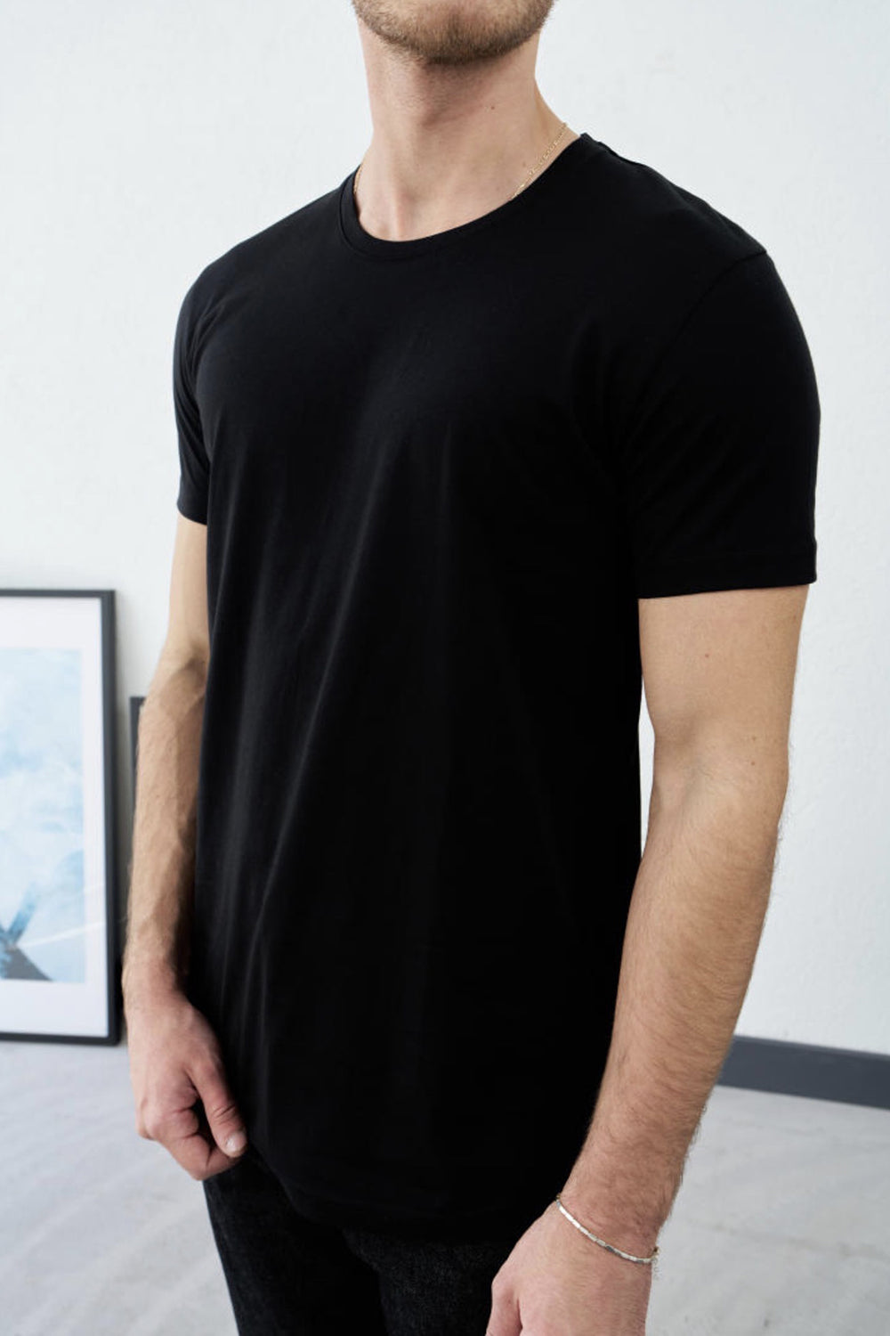 Βαμβακερό Μπλουζάκι Basic Crewneck – Μαύρο