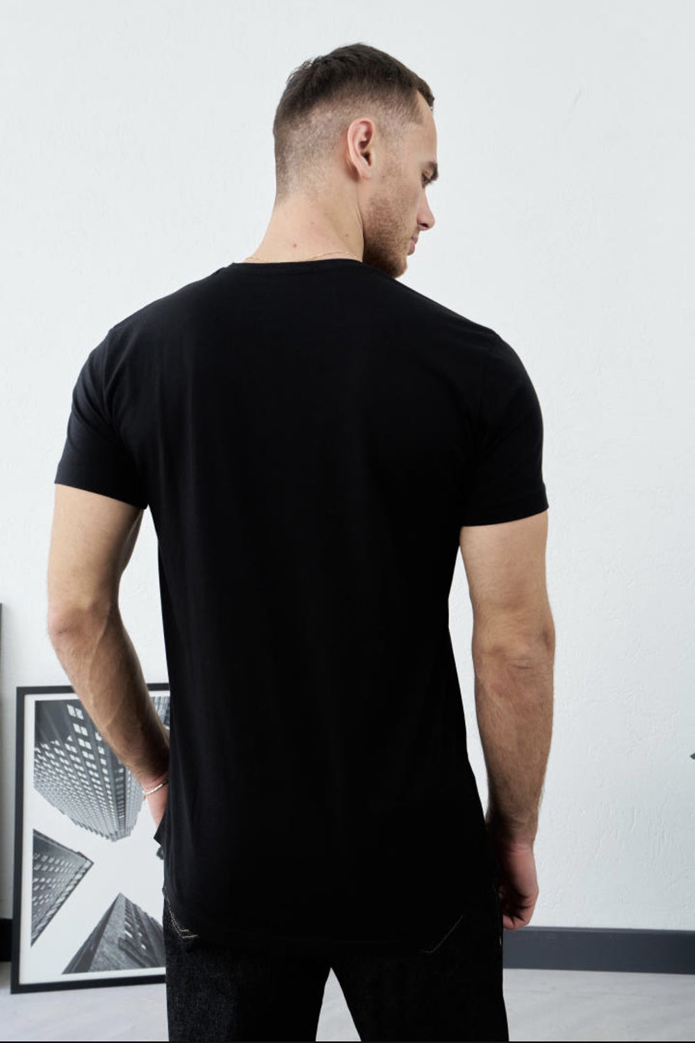 Βαμβακερό Μπλουζάκι Basic Crewneck – Μαύρο