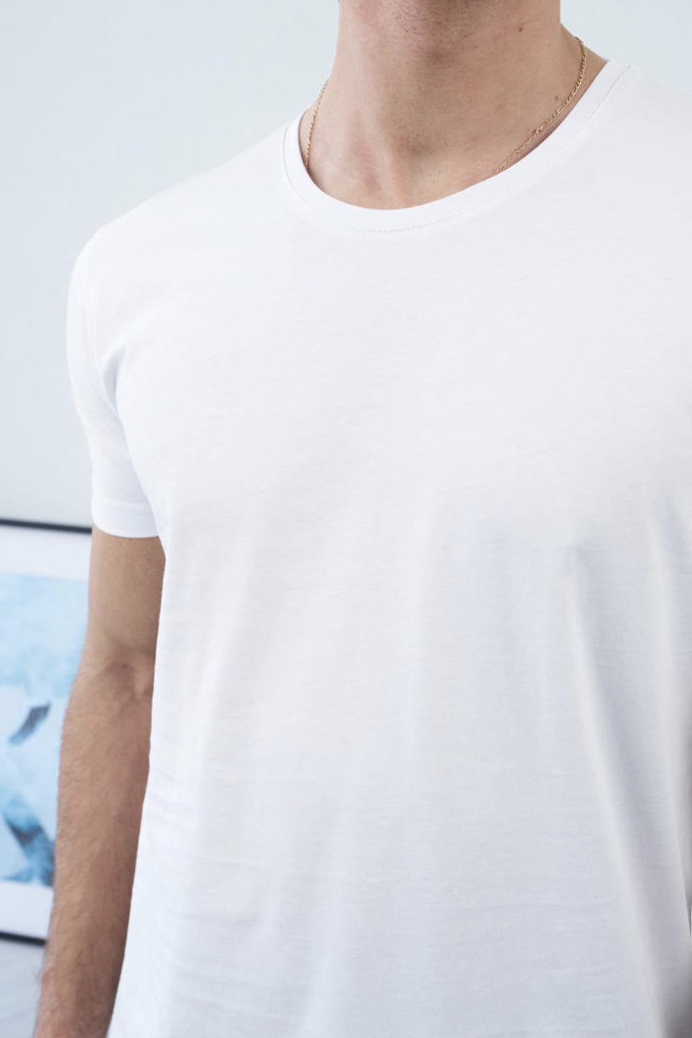 Βαμβακερό Μπλουζάκι Basic Crewneck – Λευκό