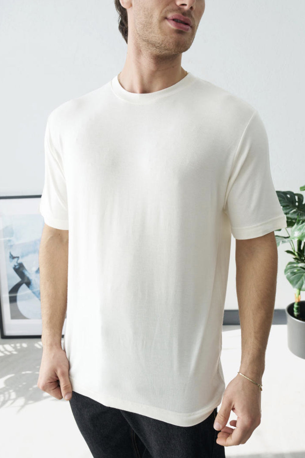 Βαμβακερό Μπλουζάκι T-Shirt με Λεπτομέρεια στην Πλάτη – Εκρού