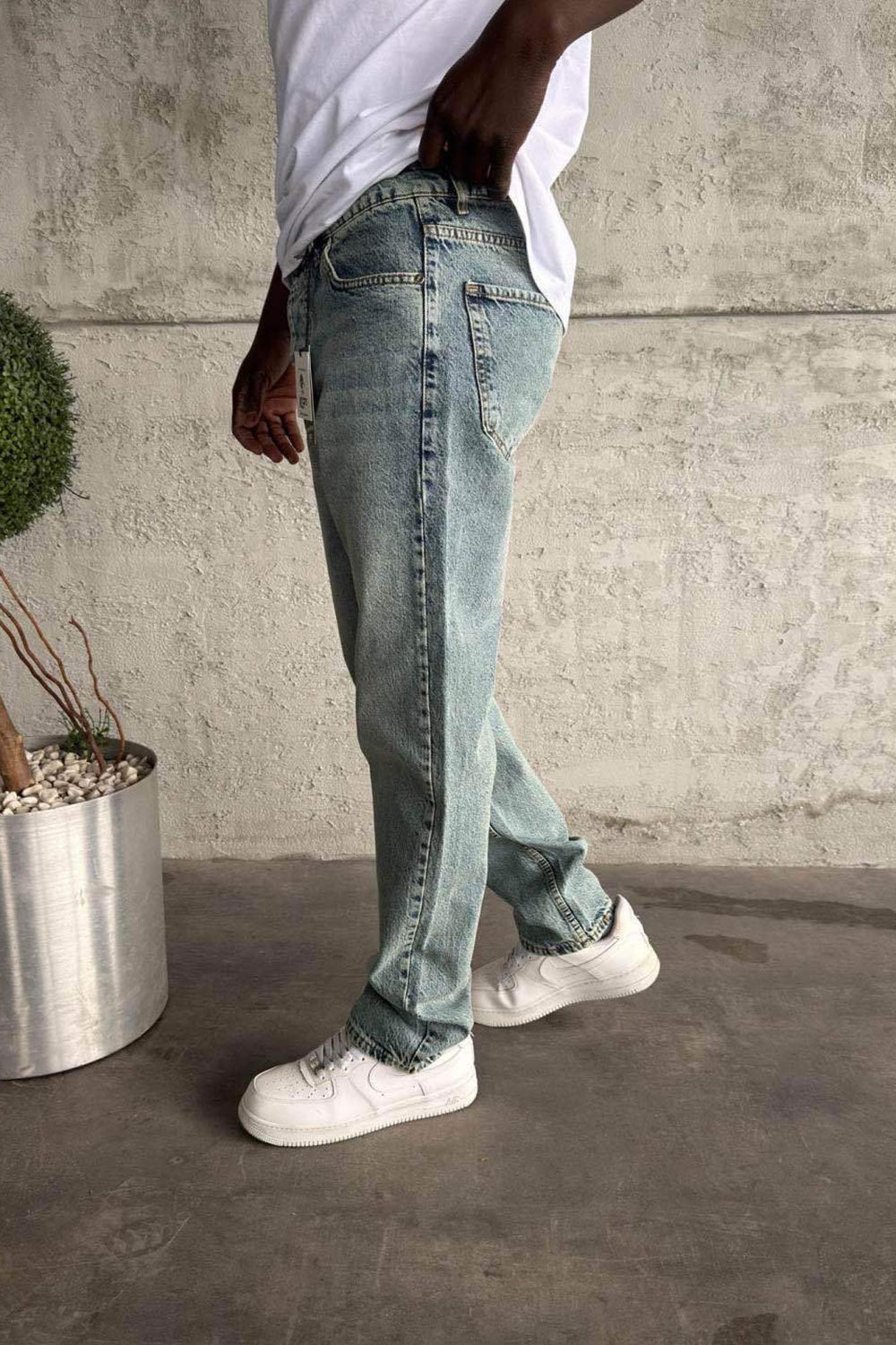 Baggy Παντελόνι Τζιν Με Stonewash – Γαλάζιο πεπαλαιωμένο