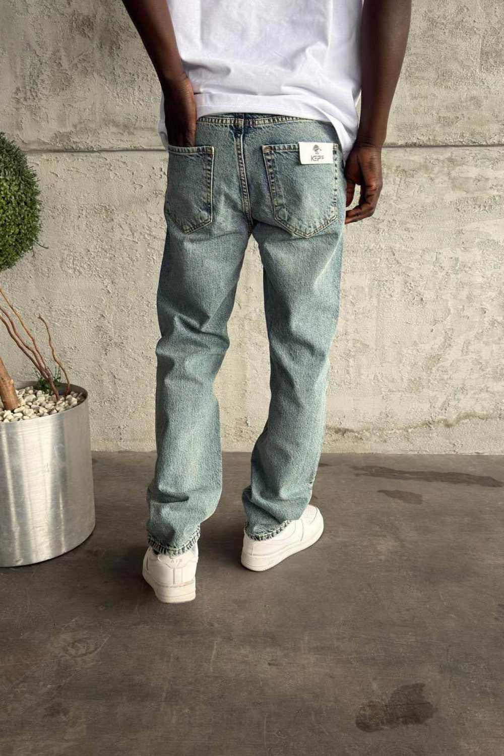 Baggy Παντελόνι Τζιν Με Stonewash – Γαλάζιο πεπαλαιωμένο