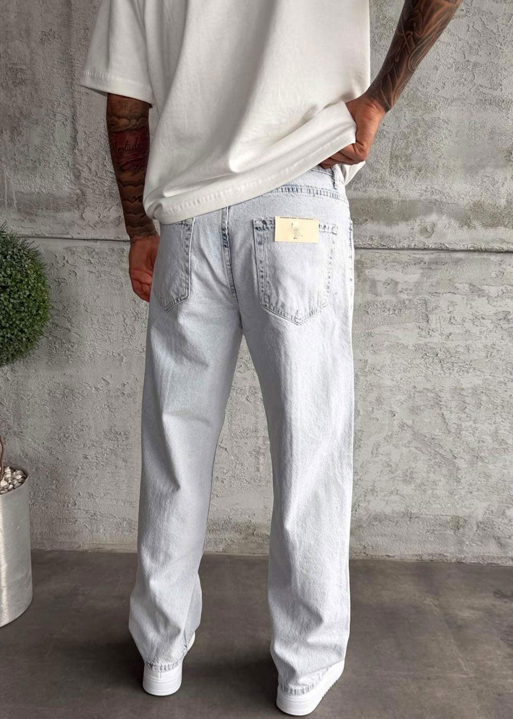 Washed Baggy Jean με Τονισμένη Μπροστινή Ραφή - Του Πάγου – 5