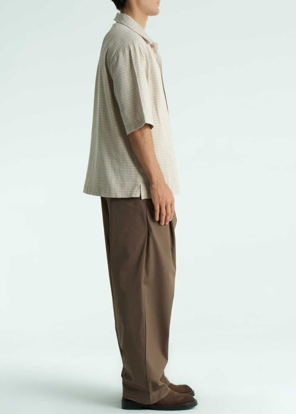Oversized Πουκάμισο Waffle-Knit – Εκρού – 3