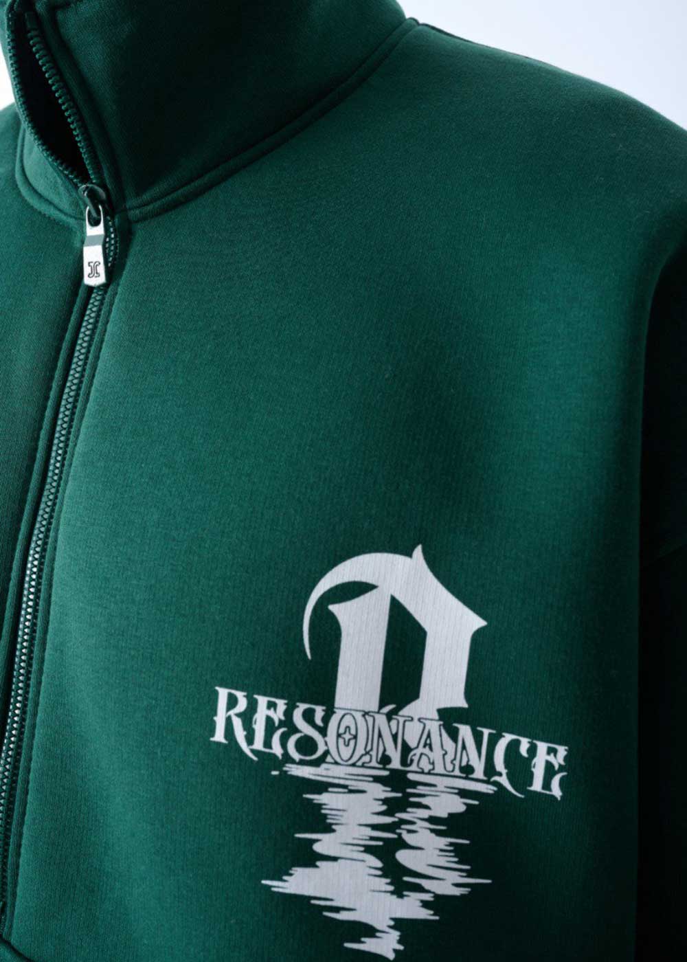 Resonance Φούτερ με Ψηλό Γιακά και Φερμουάρ Εσωτερική Επένδυση - Πράσινο