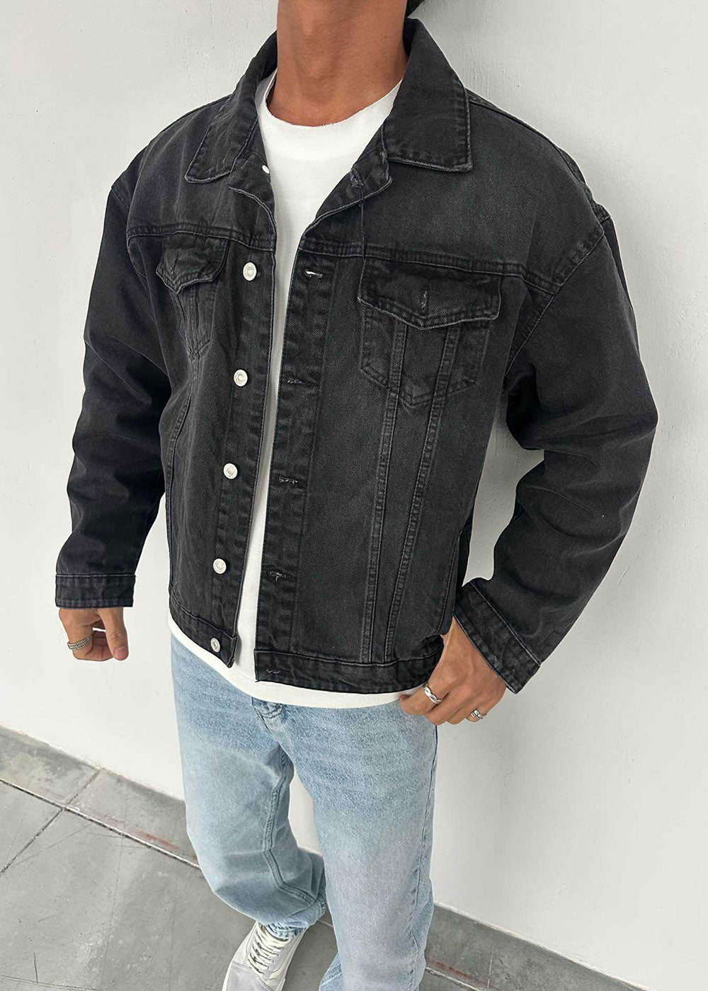 Denim Jacket Relaxed-Fit Boxy – Γκρι – 3