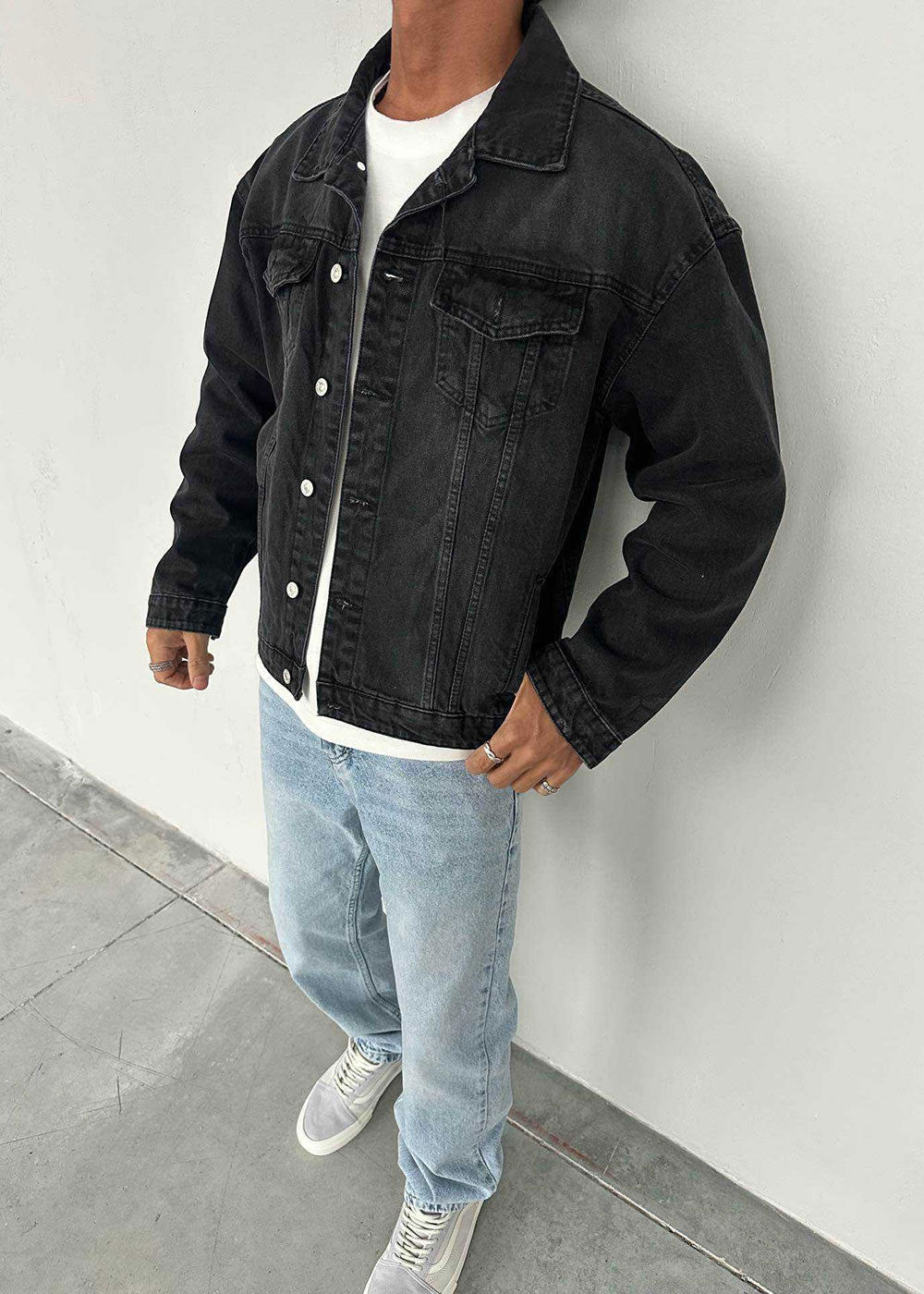 Denim Jacket Relaxed-Fit Boxy – Γκρι