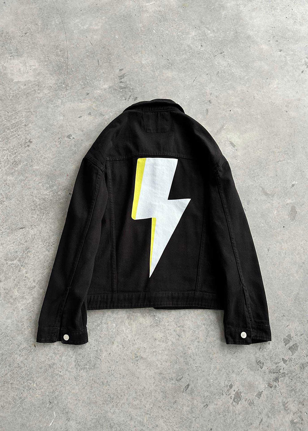 Τζάκετ Denim Oversized Lightning Bolt – Μαύρο