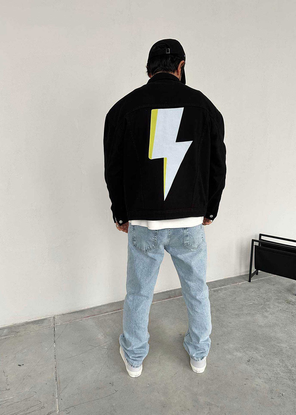 Τζάκετ Denim Oversized Lightning Bolt – Μαύρο – 3