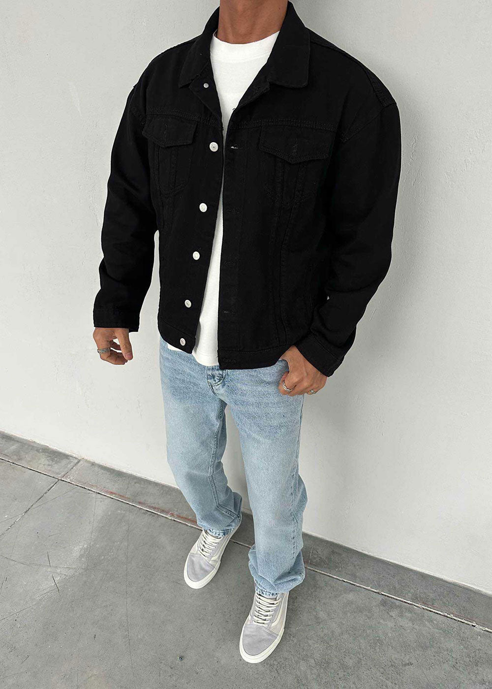 Τζάκετ Denim Oversized Lightning Bolt – Μαύρο – 2