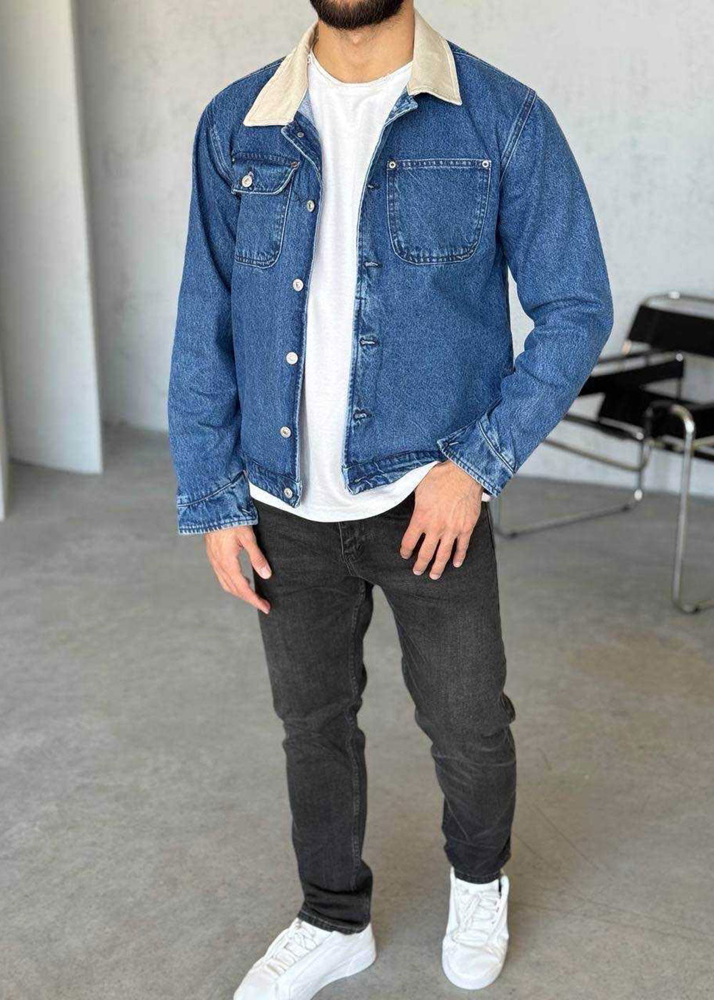 Τζιν Τζάκετ Denim Studio Contrast Collar – Μπλε – 2