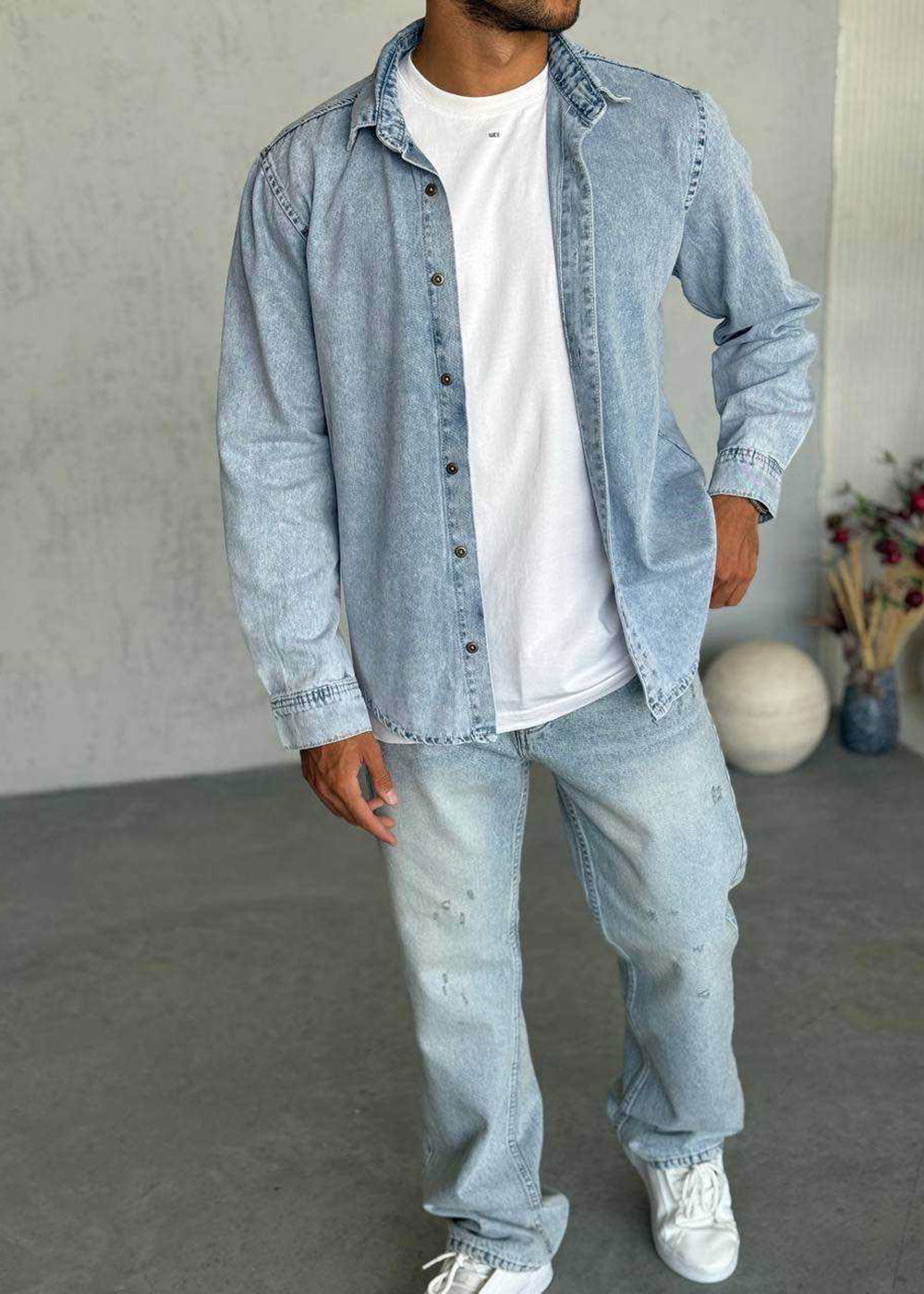 Πουκάμισο Denim Regular Studio-Γαλάζιο – 3