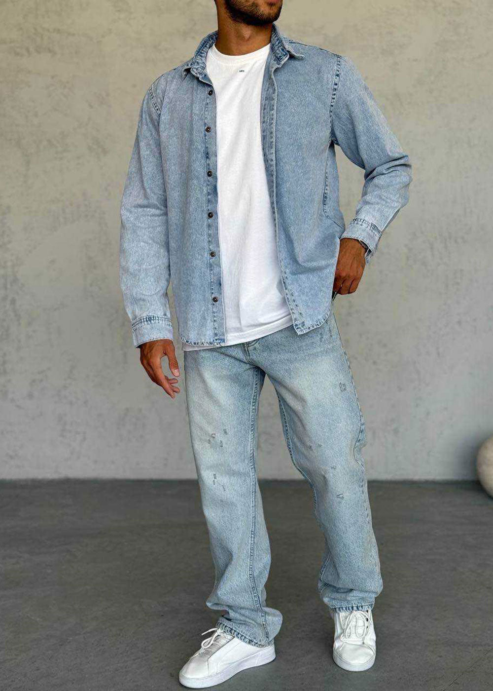 Πουκάμισο Denim Regular Studio-Γαλάζιο – 2
