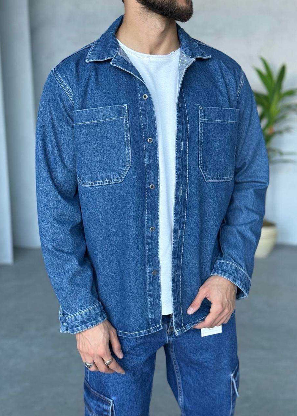 Πουκάμισο Denim Overshirt Utility Studio – Μπλε – 2