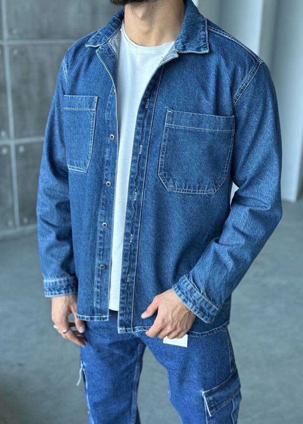 Πουκάμισο Denim Overshirt Utility Studio – Μπλε