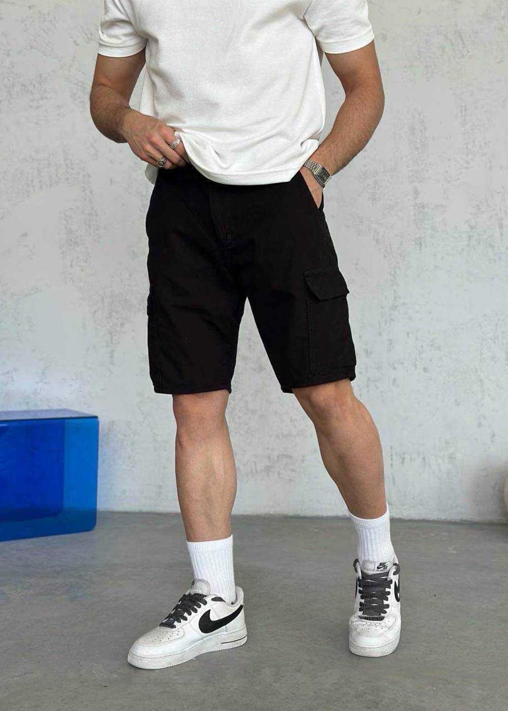 Denim Cargo Βερμούδα- Μαύρο – 3