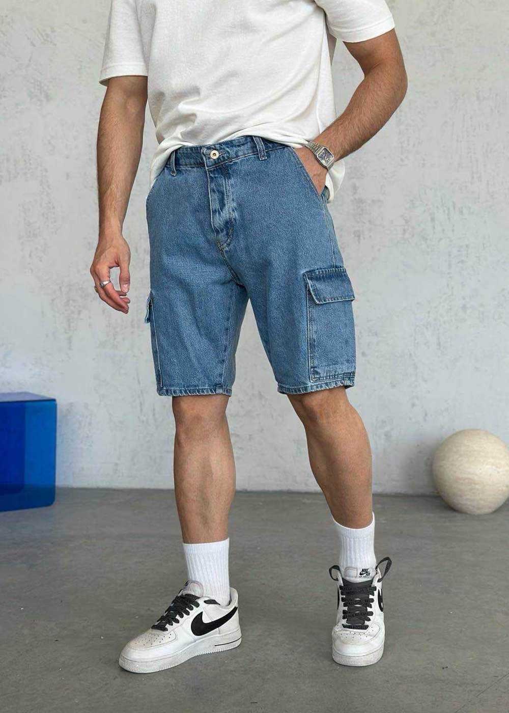 Denim Cargo Βερμούδα- Μπλε – 3