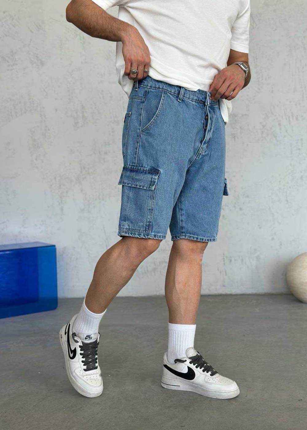 Denim Cargo Βερμούδα- Μπλε – 2