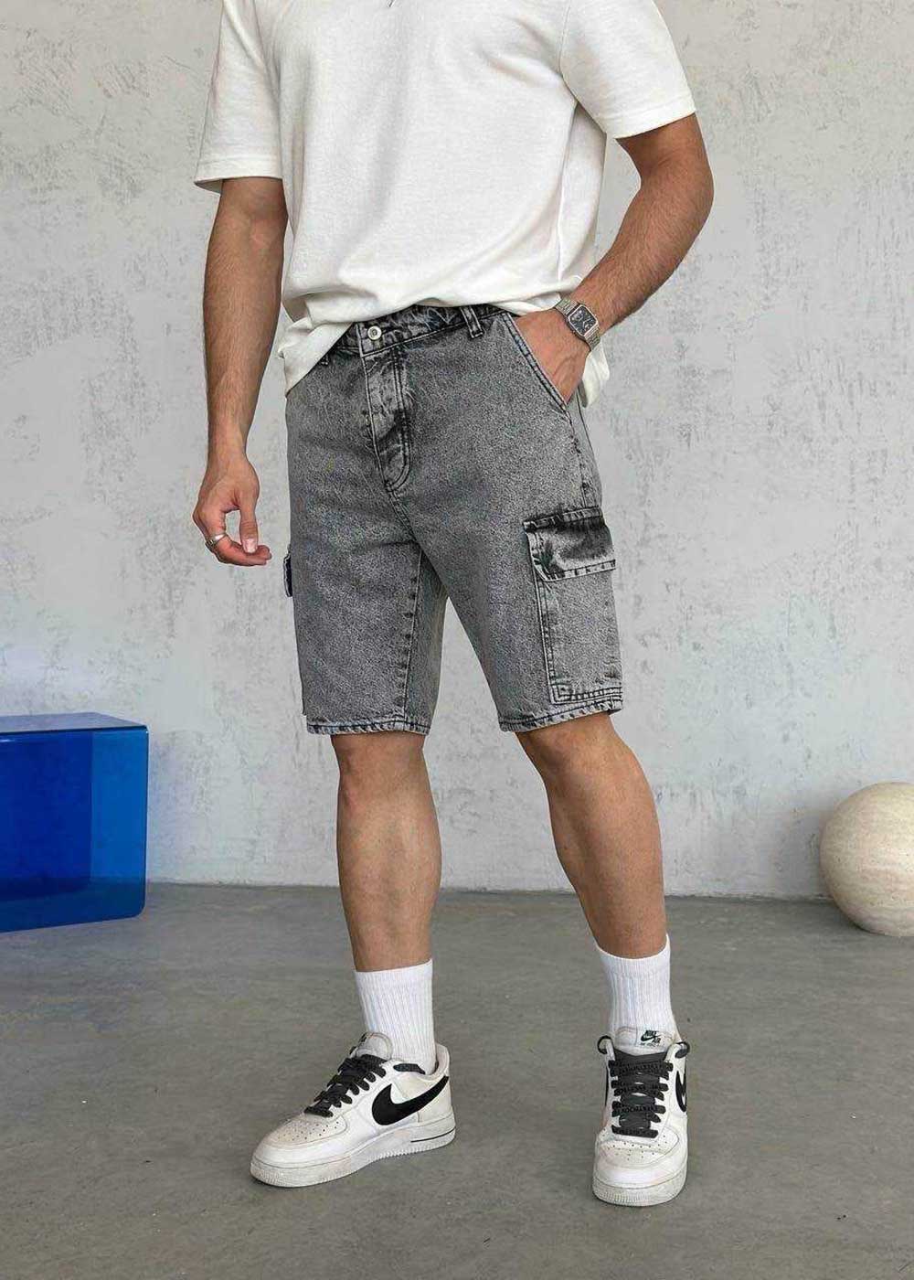 Denim Cargo Βερμούδα- Ανθρακί