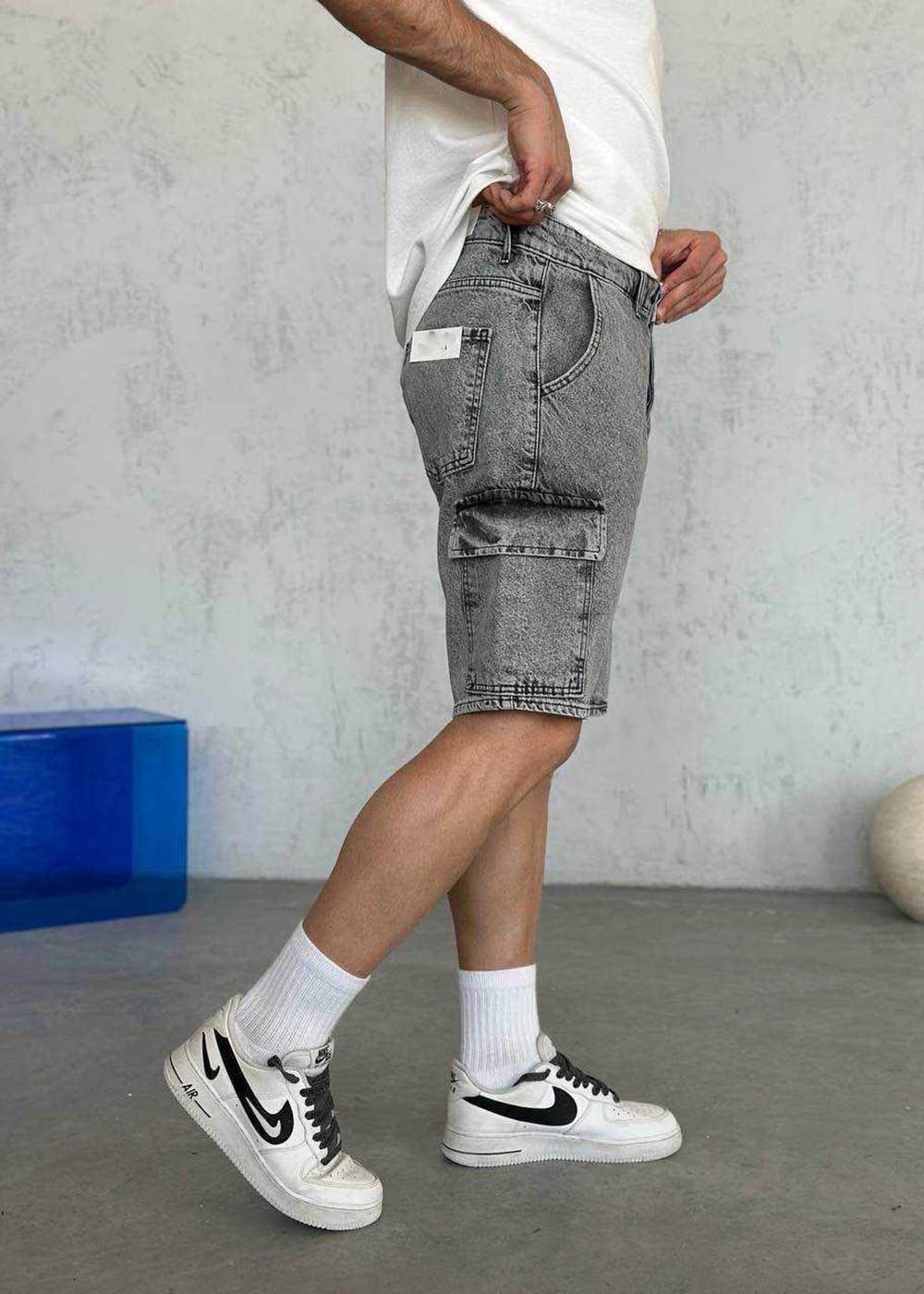 Denim Cargo Βερμούδα- Ανθρακί – 2