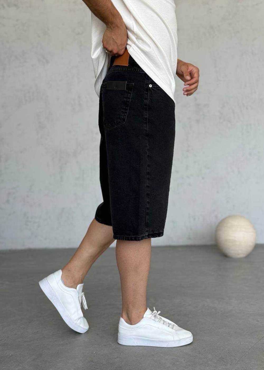 Baggy Βερμούδα Denim - Μαύρο – 2