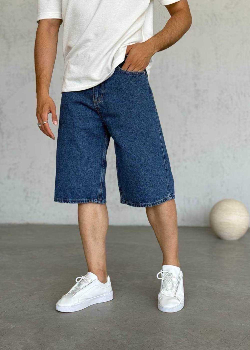 Baggy Βερμούδα Denim - Σκούρο Μπλε – 3