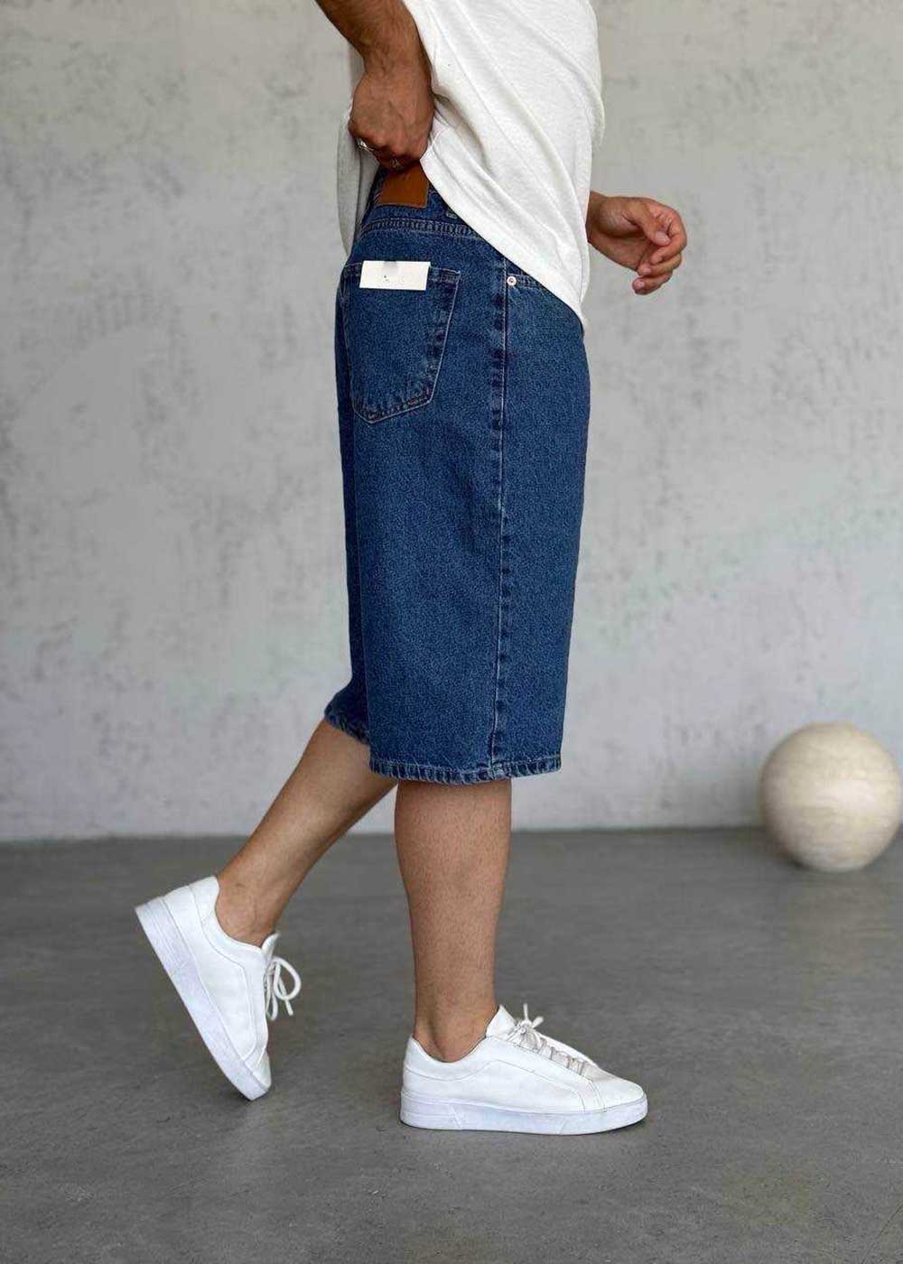 Baggy Βερμούδα Denim - Σκούρο Μπλε – 2