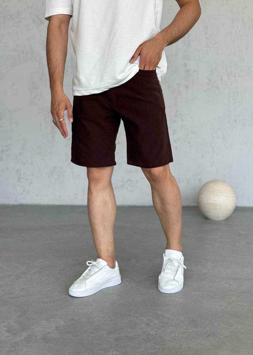 Βερμούδα Denim Soft-Touch Studio – Καφέ