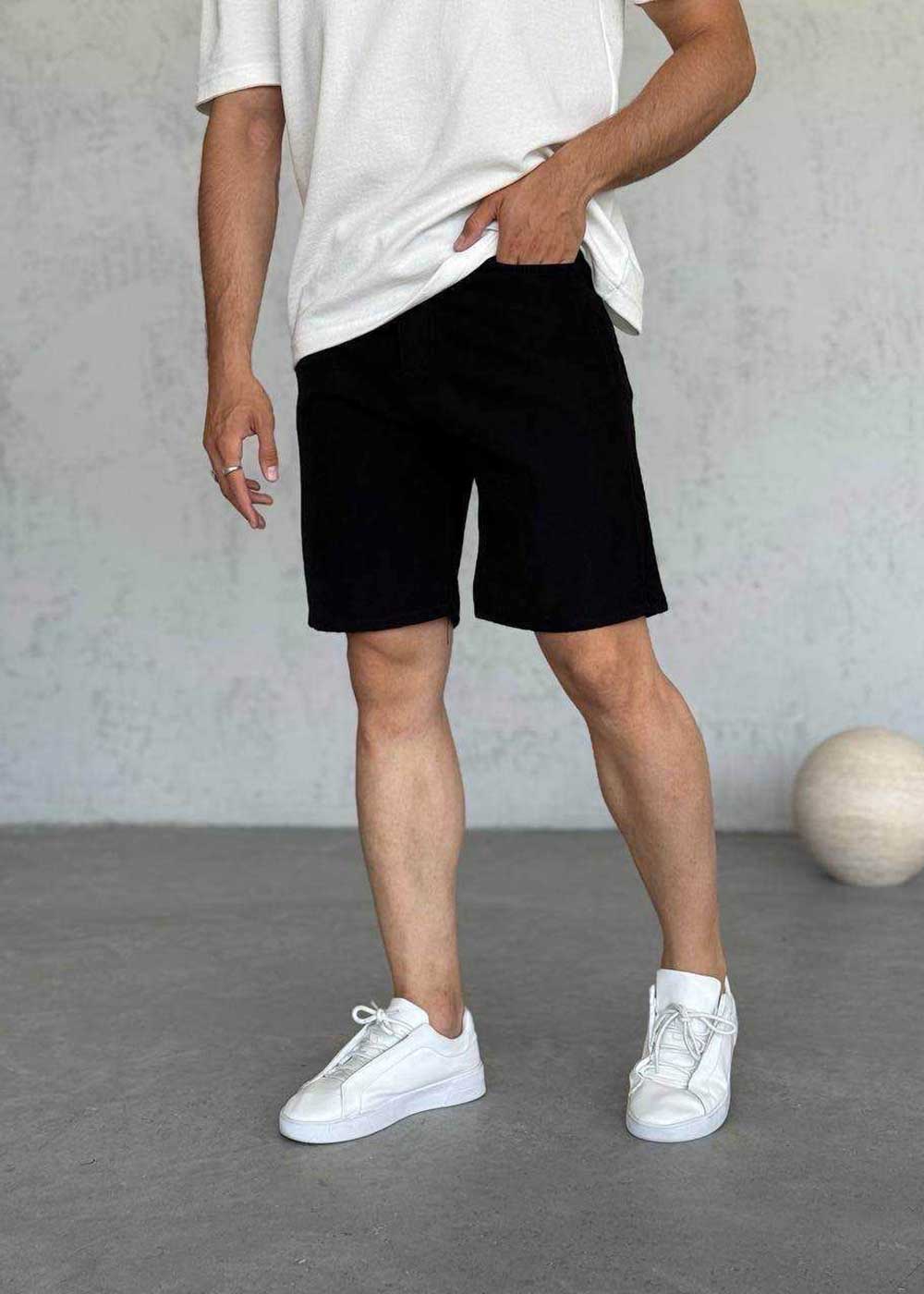 Βερμούδα Denim Soft-Touch Studio – Μαύρο – 3
